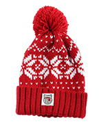 Red Snowflake Pom Pom Hat